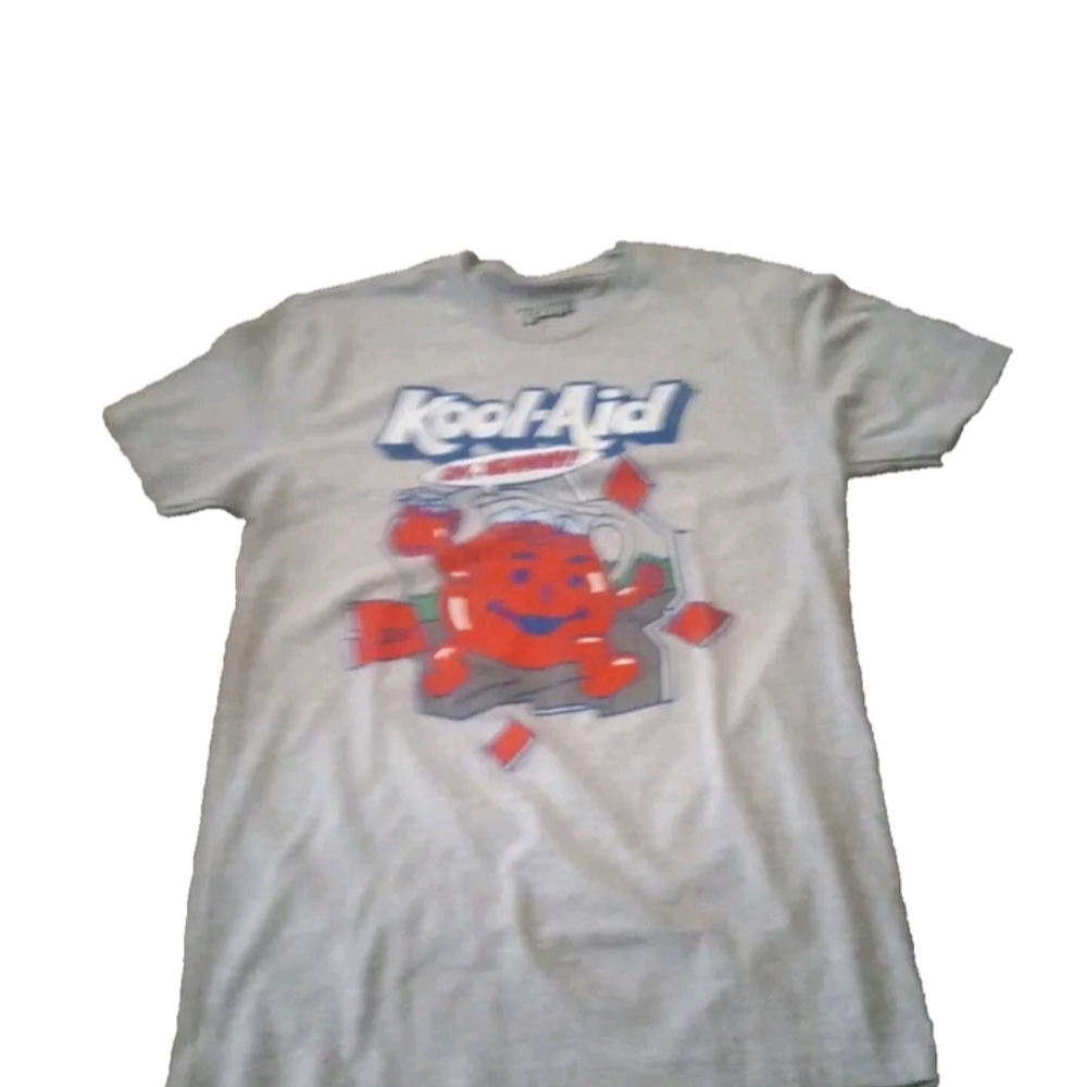 Kool-Aid T-Shirt Gray Logo Crew Neck Short Sleeve Shirt Young Men’s Size M NEW